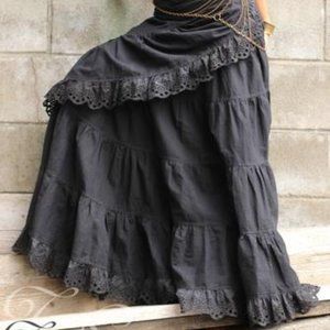 NEW TimjanDesign CHERISE SKIRT - Linen - Black